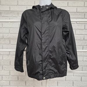White Sierra Black Hooded Windbreaker Jacket M Lightweight Rain